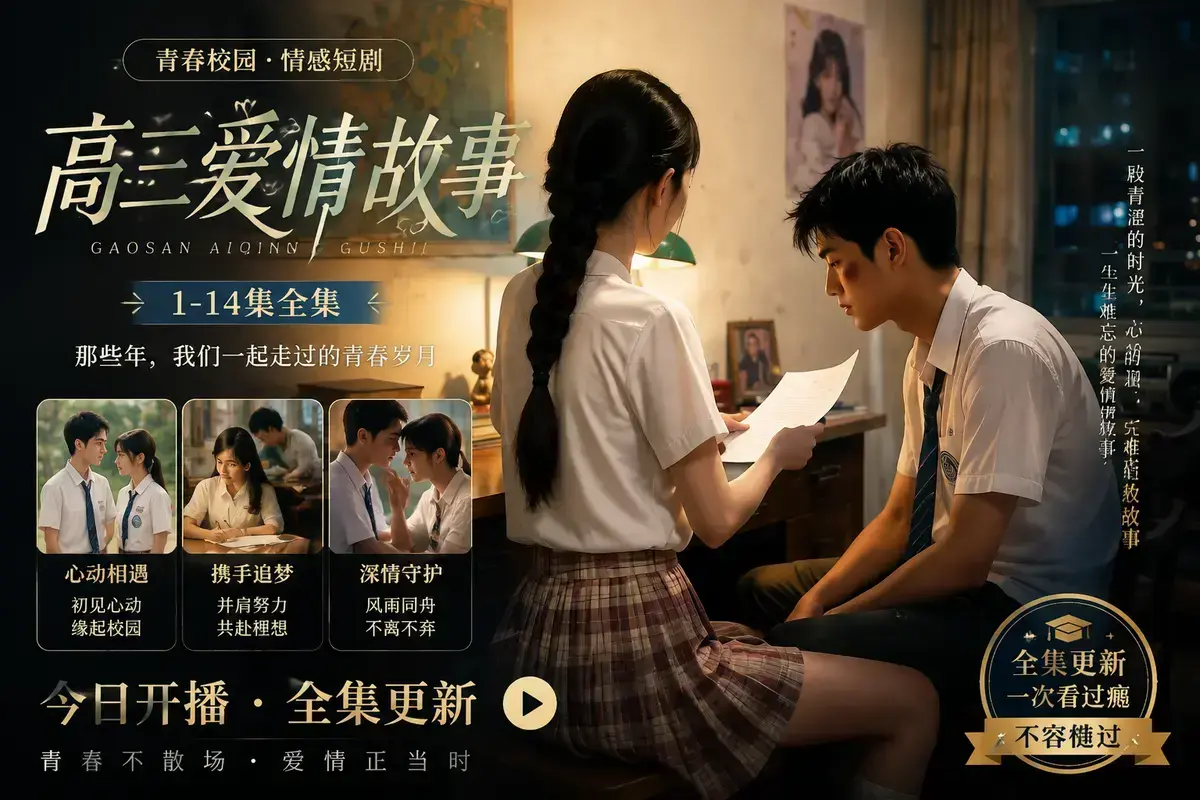 《AI 短剧高三爱情故事》高清完整版在线观看-林澈苏晚晴校园恋曲中字无删减-全集免费流畅播放